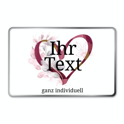 Keksdose Herz Aquarell personalisiert, Metall eckig 20x13x5 cm, Rot | Rote Keksdose mit Aquarell-Herz und Wunschname – Geschenkdose zu Valentinstag, Muttertag und Jahrestag