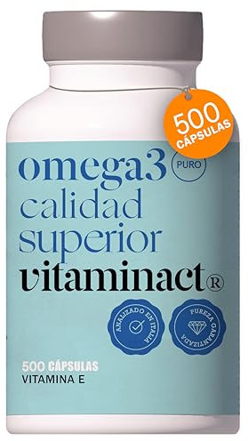 Omega 3 Kapseln Hochdosiert (500 KAPSELN) Mit Vitamin E Natürlich - 2000 mg Reines Fischöl in Triglycerid - Form Pro Dosis Für Eine Bis zu 70% Höhere Aufnahme - 600 mg EPA und DHA pro Dosis.