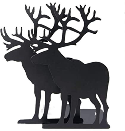 HALAHAI BuchstüTzen Dekorative Hirsch-Buchstützen Aus Metall Für Regale, Buchhalter, Bücherregal-Organizer BuchstüTzen Vintage