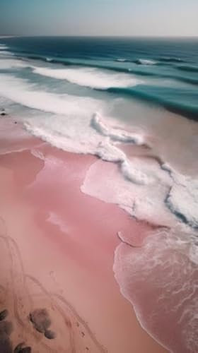adrium Acryl-Bild 30 x 50 cm: Luftaufnahme des rosa Salzsees bei Sonnenuntergang, Baja California Sur, Mexiko (203590699)