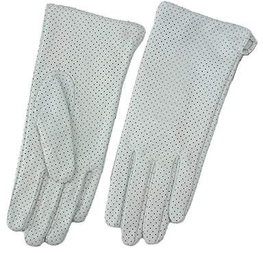 Wvapzxx Damen-Handschuhe Aus Schaffell, Vollmaschiges Design, Kühle, Atmungsaktive Fahrhandschuhe Aus Leder Mit Seidenfutter