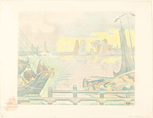AgaaTi Bild Auf Leinwand Leinwand Mit Bild Boote in flushing von paul signac für Office Home Decor 60x90cm