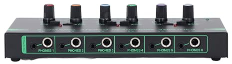 6-Kanal-Stereo-Kopfhörerverstärker Stereo-Kopfhörerverstärker 6-Kanal-Mono-Stereo-Umschalt Signalsplitter für Mikrofon