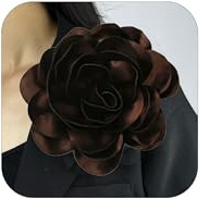 Broche extra large en tissu satiné délicat en forme de fleur de camélia en soie pour femme, fête de mariage, danse, banquet, robe, accessoires, bijoux, cadeaux, 20cm, Tissu, Pas de gemme