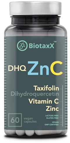 Taxifolin (Dihydroquercetin ≥92%) + Vitamin C + Zink – 500 mg, 60 vegane Kapseln – Antioxidativer Zellschutz + Immunsystem