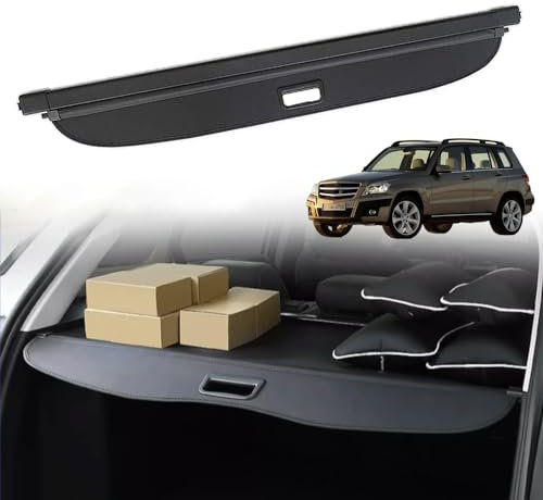 Auto Einziehbarer Laderaumabdeckung Kofferraum für B.e.n.z GLK300, Schwarz Schutz Der Privatsphäre Abdeckung Hutablage Cargo Cover, Ausziehbar Kofferraumabdeckung Rollo