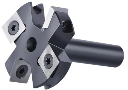 fresadora de superficie de spoilboard Broca for cepilladora de madera de 2 ranuras, diámetro de corte de 38,1 mm a 45 mm, vástago de 8 a 12 mm, inserto de broca for ranuradora de superficies de tabler