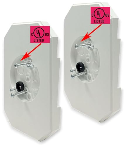iMBAPrice IMBA-8141DBL White Outdoor Light Mounting Block, UL Listed Built-in Electrical Box, Siding Mounting Plate for 1/2 inch Lap Double and 4 inch Siding, 2-Pack