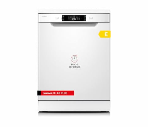 Corberó - Lavavajillas Gama Plus | CLVM6024W | 12 Servicios | 8 Programas Con 4 Temperaturas, Display LED, Inicio Diferido, Media Carga, Función Inicio-Pausa | 49 Db | Blanco