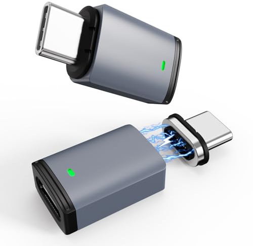 Tciogrxp 100W USB C Magnetic Adapter, 2PCS Magnetic USB C Adapter 11 Pins with PD Fast Charging for MacBook Pro/Air, Type C Devices (Straight 2adapters, 2 Plugs