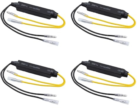GVSS 4 Pièces Resistance Clignotant LED Moto 12V 30W 15Ω, Clignotant Moto LED,Resistance LED Clignotant 12V,Clignotant Universel de Moto,Correction des Erreurs pour Moto,Leads Bilatéraux