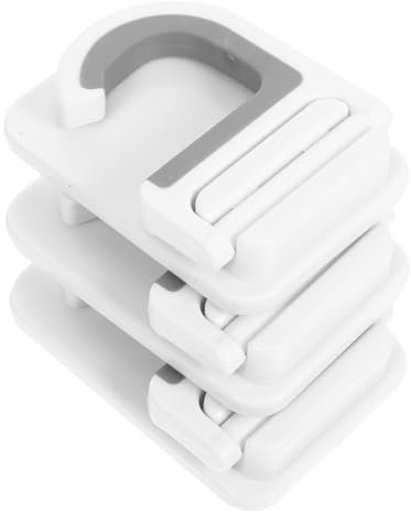AUTSUPPL 3pcs Wall Mounted Mop Holder and Broom Organizer, Strong Seamless Mop Hanger Clips for Bathroom and Kitchen, No Drilling Multipurpose Storage Hooks