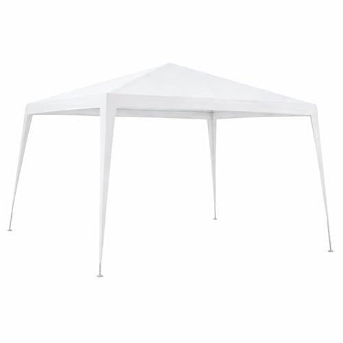 Carpa Cenador Gazebo Desmontable 3 x 4 m Blanco | con Tubos de Acero de Alta Resistencia, Protección UV, Rafia PE Resistente Lluvia| para Playa, Camping, Jardín, Patio, Terraza, Exteriores