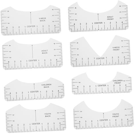 Operitacx 8stücke Teiliges Pvc T-shirt Ausrichtungswerkzeug Für Präzise Rundhalskalibrierung Effiziente Größenanpassung Für Nähprojekte Leicht Und Tragbar Für Textilliebhaber Und