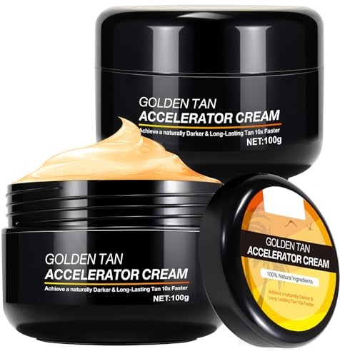 Tan Accelerator Cream, Natural Tanning Lotion for Face & Body | Indoor & Outdoor Use,Best Tanning Lotion to Get Dark Fast, Long-Lasting Glow(2-Pack)
