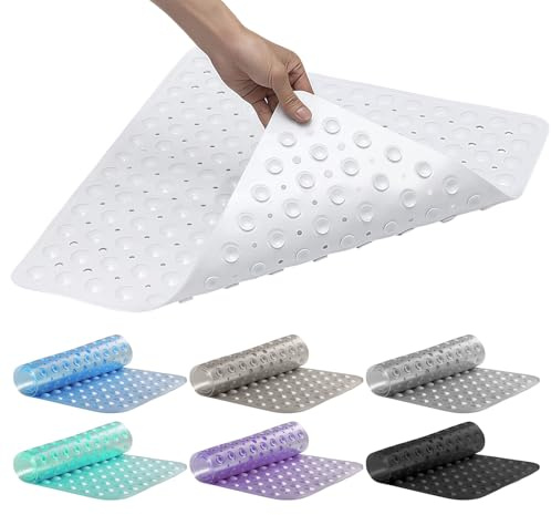 AMFUN Tappeto Doccia Antiscivolo 53x53cm, Tappetino Doccia Antiscivolo, Tappetino da Bagno Quadrato, Tappetino da Bagno Resistente Alla Muffa con Ventose per Vasche da Bagno, Pavimenti del Bagno