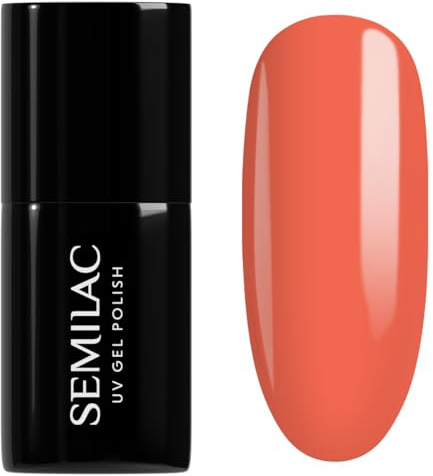 Semilac UV Nagellack 934 Bittersweet Orange 7ml Gel Nagellack Maniküre | Neon Lachs Orange - deckend - glattes Finish