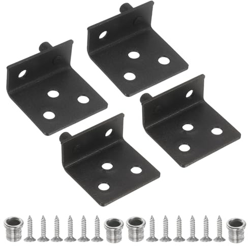 QUARKZMAN 2 Juegos De Bisagra Pivote 35 X 32 Mm Para Muebles Negro | Bisagras De Eje Oculto De Acero Inoxidable De Gran Resistencia, Gabinetes Puertas De Madera, Con Kit De Casquillo