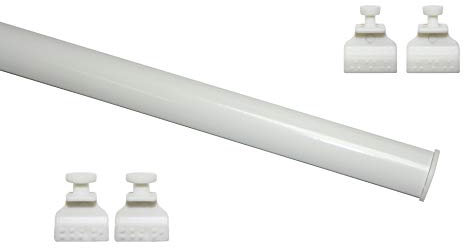GARDINIA Unterprofil zum Klipsen für Flächenvorhänge, Inklusive Klebestreifen, Aluminium, 60 cm, Weiß
