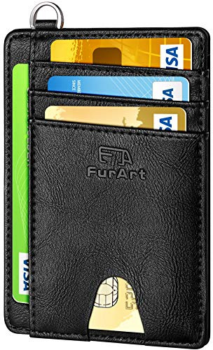 FurArt Schlank Kreditkartenetui,RFID-Blockierung Portemonnaie, Minimalistisch Kreditkarten Kartenetui für Herren und Damen
