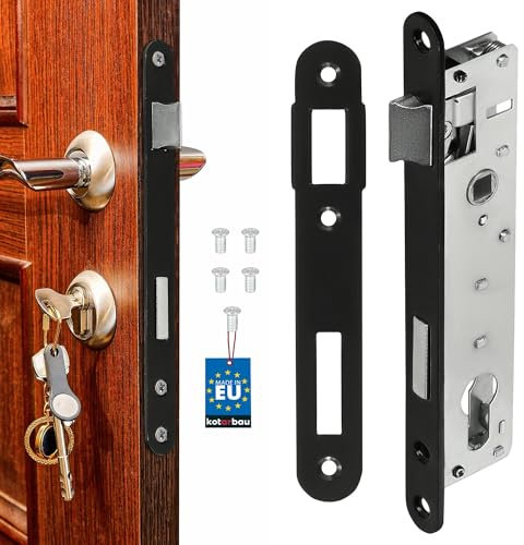 KOTARBAU Einsteckschloss Gegenplatte Verzinkt Universal Links/Rechts Zimmertürschloss Rohrrahmenschloss Innen/Außenbereich Sicherheisschloss 90/22 PZ