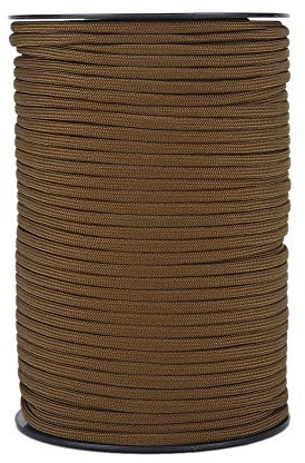 Rouleau de Paracord Multifonction 9 Brins,Corde de Paracord de Parachute Lanière de Paracord en Polypropylène Polyester pour Le Camping,Randonnée,Escalade,Activités[Loup Brun]