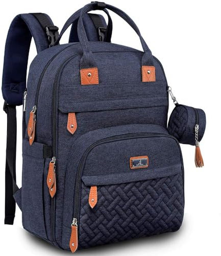 BabbleRoo Sac à Langer Bébé, Sac à Dos à Langer Grande Capacité Déperlant – 17 Poches, Tapis à Langer, Étui à Sucette Amovible, Sangles Poussette, Sac de Voyage Unisexe