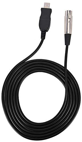 Heayzoki USB to XLR Microphone Connection Cable,Microphone Link Adapter Cord XLR Female to USB MIC Link Black Cable Line,USB to XLR MIC Link Cable Support Clear Sound,Plug and Play