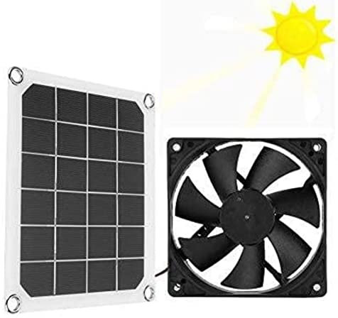 Solar Power Panel Abluftventilator, Professional 6V 10W Solarbetriebener Mini-Ventilator im Freien für Gewächshaus Chicken House Pet Houses