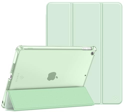 Fintie Hülle für iPad 9./8./7. Generation 10.2 Zoll (Modell 2021/2020/2019) | ultradünne leichte Schutzhülle mit Stifthalter, transparenter Rückseite Case Cover, Auto Schlaf/Wach Funktion, Grün