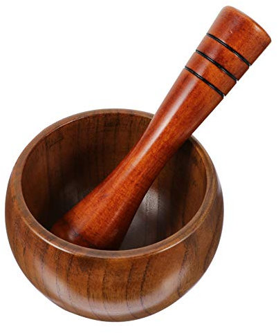 Cabilock Broyeur Ail Bois Pot à Écraser Ail Pilon Pratique Pour Moudre Bol à Purée