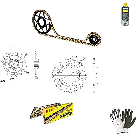 Compatible con Honda X-ADV (RC95A/RC95B) 750 2019-19 Kit DE Cadena DE PIÑONES para Motocicleta DE TRANSMISIÓN Did 525VX3 LUN 118 Enlaces,PIÑÓN DE Acero P520-Z38,PIÑÓN P520-Z17