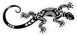 salamandre maori Lizard logo 652 autocollant sticker - Taille : 17 cm - Couleur : noir