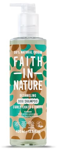 Faith In Nature Natural Coconut Dog Shampoo, Vegan & Cruelty Free, No SLS or Parabens, Detangling, for Curly Coats, 400ml