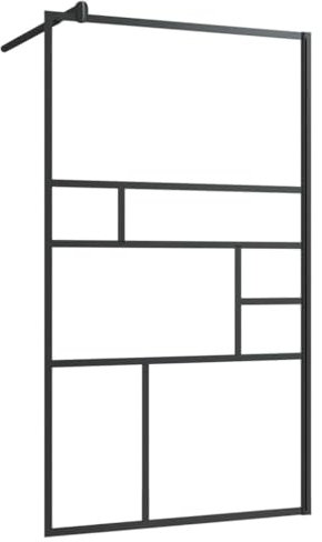 vidaXL Paroi de Douche à Verre Cloison de Baignoire Accessoire de Salle de Bain Cloison de Douche Maison Intérieur ESG Transparent 90x195 cm Noir