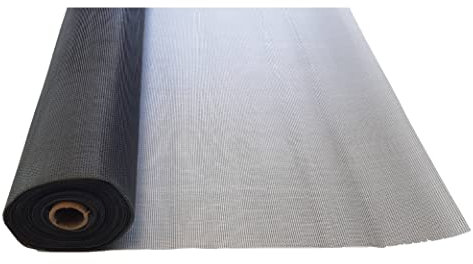 Bauswern Fiberglass Insektenschutzgitter für Fenster & Türen - Fliegengitter Fenster, Moskitonetz Fenster, Fliegennetz, Insektenschutz Tür - Langlebig, Luft- & Lichtdurchlässig - 1,2 x 25 m, Grau