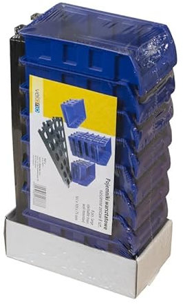 Velano - Wandregal mit 8x Lagerboxen, Werkzeugwand, Wandplatten, Stapelboxen, Sichtlagerboxen, Sichtlagerkästen - Werkstatt, Garage, Keller - Kleinteilemagazin: für Schrauben, Nägeln, Bits - PGP 2