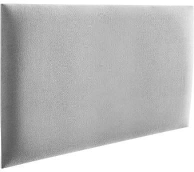 RAVIO Wandpolster | Wandkissen Bett für Schlafzimmer, Kinderzimmer, Büro, Diele | Wandpolster Bett- Grau, 60 x 30 cm | Gepolsterte Wandpaneele – Serie Mono