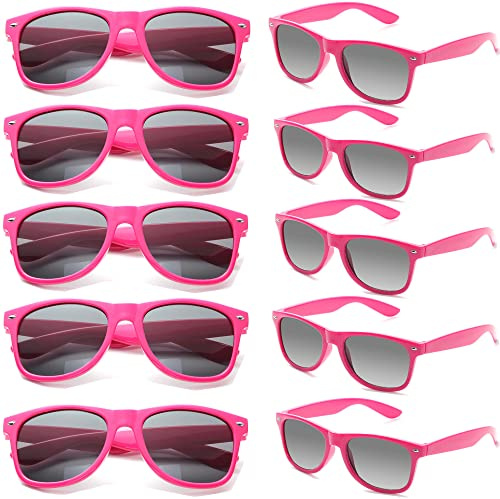 FSMILING Nerd Bunt Party Sonnenbrille Set Für Damen Herren Lustige Retro Neon Sonnenbrille Party Brille Set Für Karneval/fasching