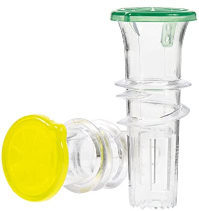 YZC - Exprimidor de limón, 2 unidades, exprimidor de limón, exprimidor de limón de plástico sin BPA, extractor de jugo compacto con tapa, lima exprimible para cócteles, bebidas