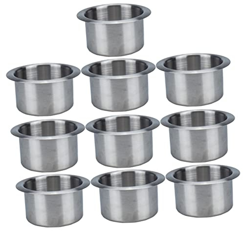Milisten 10 Pack Stainless Steel Cup Holder Insert 4.21 Inch Diameter Auto Car Motor Homes Boat Drink Holder Stable Storage Organizer