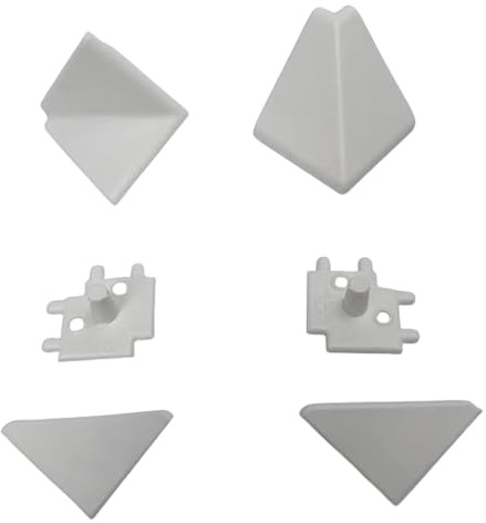 votrade Kit Accessori per Alzatina per Piani Cucina 2 Metri in PVC | Tappi Finali e Giunzioni Angolari (Solo Accessori Snodo Alluminio)
