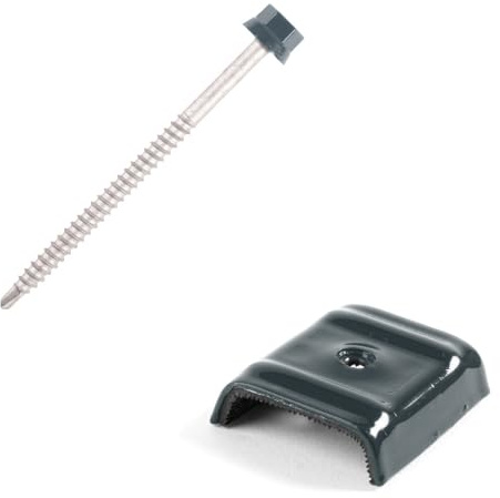 Vis pour bac acier et cavalier 6,3x100 mm RAL 7016 gris anthracite kit pour sommet de nervure par 20