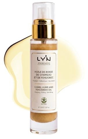 Huile Corps Raffermissante Repulpante Bosse de Chameau & Fenugrec Bio – Soin Naturel Tonifiant Anti-Relâchement Cutané – Flacon Pompe Verre – LY'N MOROCCO