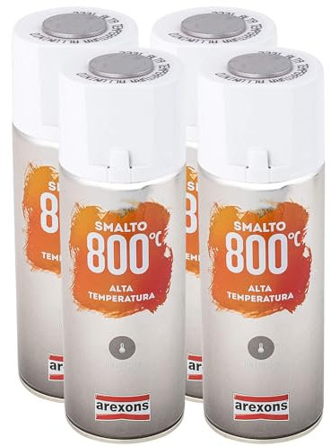 FEI FAN Smalto Spray Acrilico Per Alte Temperature, Resistente Fino a 800°C, ALLUMINIO 400ml (4 Bombolette)