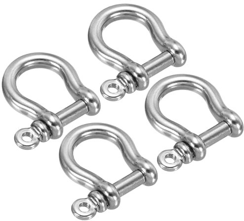 PATIKIL D-Ring Schäkel, 4 Stück 5/16 Zoll Innenbreite Edelstahl U-Form Kleiner Schäkel für DIY Lederhandwerk Ersatz