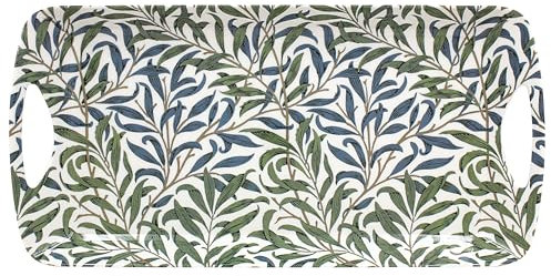 Plateau de Service en mélamine Durable avec Branches de Saule, Bleu/Vert