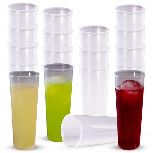 TUKA - 500 Vasos Reutilizables Tubo de 300 ML - Plástico Duro Resistente - Ecológicos - Libre de BPA - Para Fiestas, Eventos, Copas, Gin Tonic, Cubata - Vasos Grandes (500)
