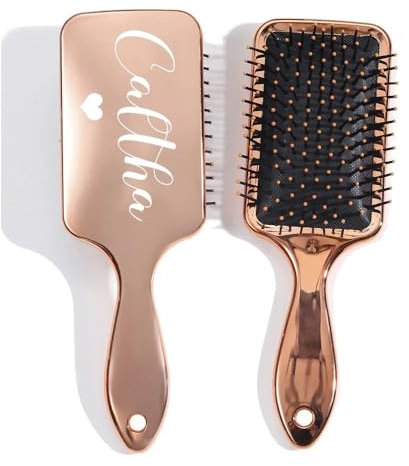 Personalized Hair Brushes With Name, Custom Bridesmaid Gifts, Trendy Accessories Paddle Brush, Custom Rose Gold Airbag Mirror Hair Brushes, Bridesmaid Gifts Box Fillers For Her