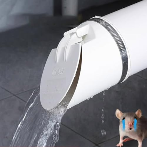 Scarico a pavimento, 50-160 mm, tubo di drenaggio in PVC, scarico a pavimento, chiusura automatica, valvola di scarico per tubi di drenaggio esterni, estremità del tubo di scarico (75 mm)